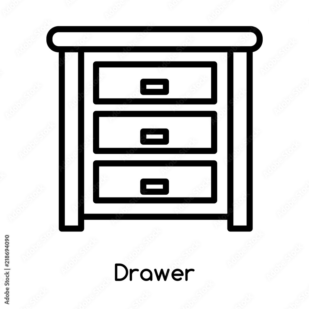 Drawer icon vector isolated on white background, Drawer sign , line or linear design elements in outline style Drawer icon vector isolated on white background, Drawer sign , line or linear design elements in outline style