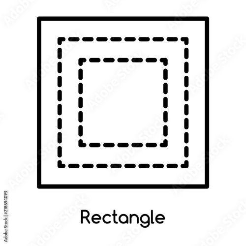 Rectangle icon vector isolated on white background, Rectangle sign , line or linear design elements in outline style