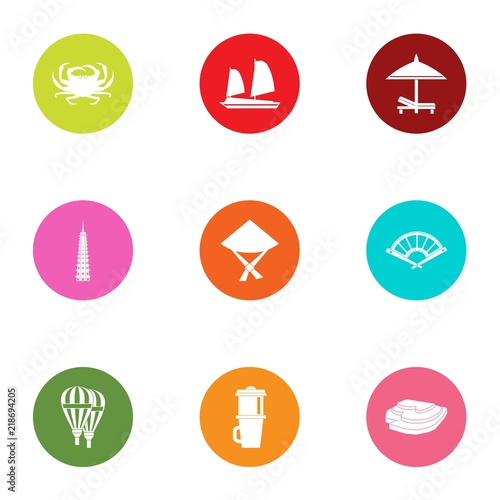 Relocate icons set. Flat set of 9 relocate vector icons for web isolated on white background