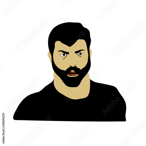 Man face with beard icon vector illustration graphic design, man avatar icon