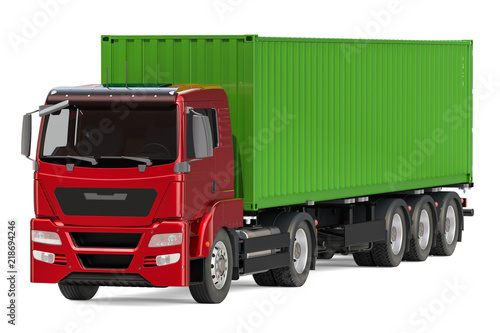 Container truck. 3D rendering