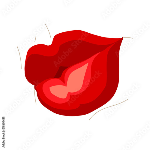 Mouth expressions vector, cute cartoon facial gestures with pouting lips smiling sticking out tongue illustration