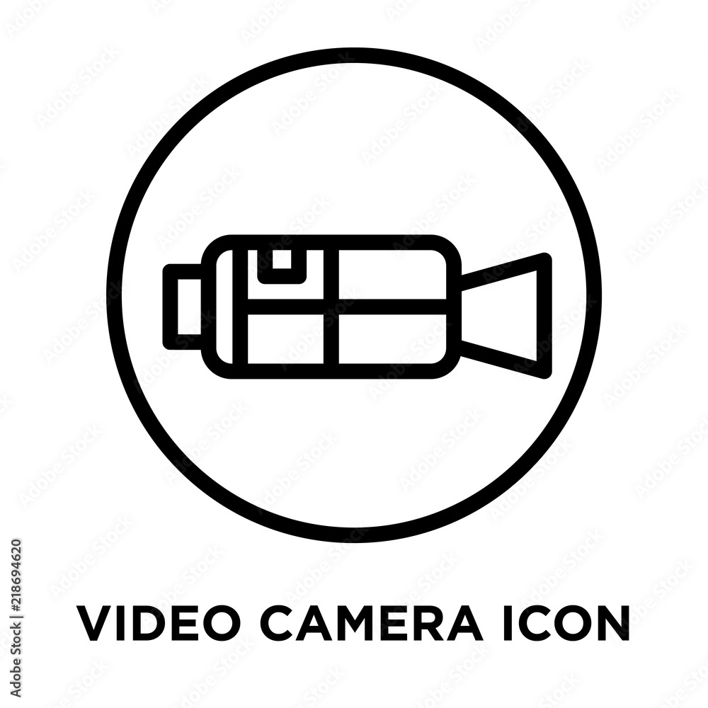 video camera icons isolated on white background. Modern and editable