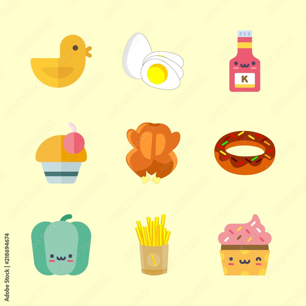 Fototapeta premium 9 eat icons set