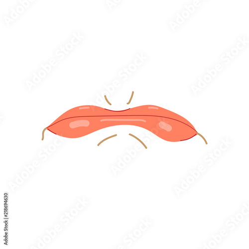 Mouth expressions vector, cute cartoon facial gestures with pouting lips smiling sticking out tongue illustration