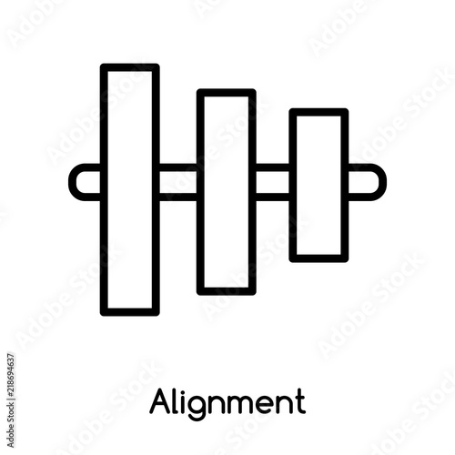 Alignment icon vector isolated on white background  Alignment sign   line or linear design elements in outline style