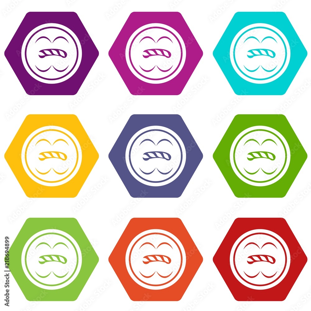 Circle button icons 9 set coloful isolated on white for web Circle button icons 9 set coloful isolated on white for web