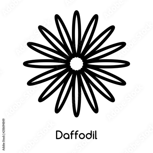 Daffodil icon vector isolated on white background, Daffodil sign , line or linear design elements in outline style