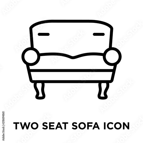 Two Seat Sofa icon vector isolated on white background, Two Seat Sofa sign , linear and stroke elements in outline style