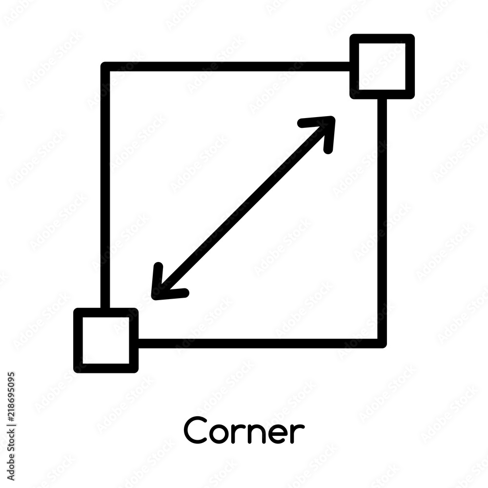Corner icon vector isolated on white background, Corner sign , line or linear design elements in outline style