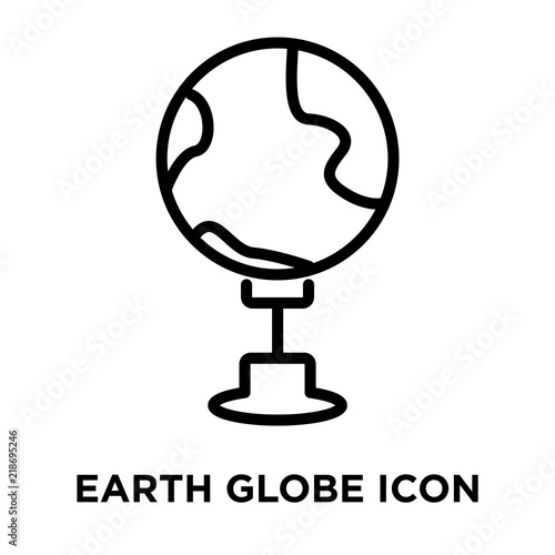Earth globe icon vector isolated on white background, Earth globe sign , linear and stroke elements in outline style