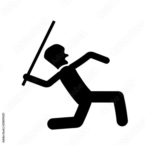 Javelin throw icon vector isolated on white background, Javelin throw sign