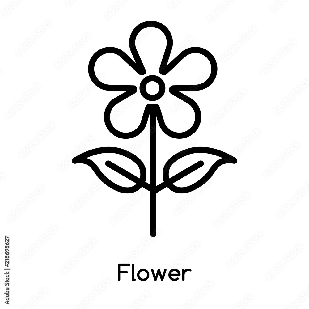 Flower icon vector isolated on white background, Flower sign , line or linear design elements in outline style Flower icon vector isolated on white background, Flower sign , line or linear design elements in outline style