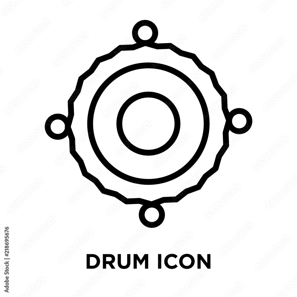 Drum icon vector isolated on white background, Drum sign , linear and stroke elements in outline style Drum icon vector isolated on white background, Drum sign , linear and stroke elements in outline style