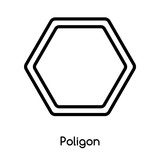 Poligon icon vector isolated on white background, Poligon sign , line or linear design elements in outline style
