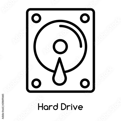 Hard Drive icon vector isolated on white background, Hard Drive sign , line or linear design elements in outline style