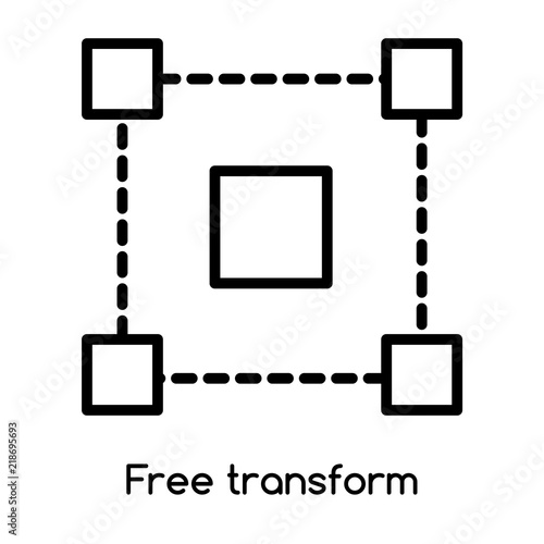 Free transform icon vector isolated on white background, Free transform sign , line or linear design elements in outline style