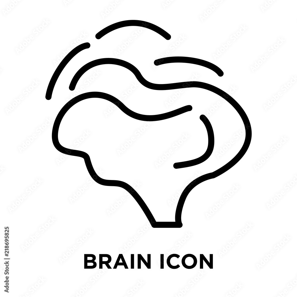 Brain icon vector isolated on white background, Brain sign , linear and stroke elements in outline style Brain icon vector isolated on white background, Brain sign , linear and stroke elements in outline style