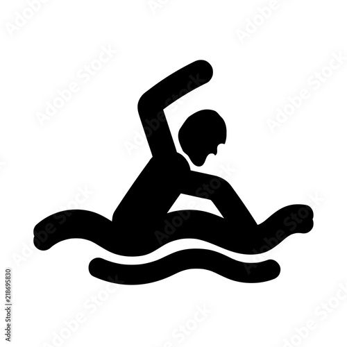 Swimmer icon vector isolated on white background, Swimmer sign