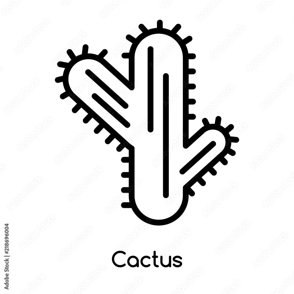 Cactus icon vector isolated on white background, Cactus sign , line or linear design elements in outline style Cactus icon vector isolated on white background, Cactus sign , line or linear design elements in outline style