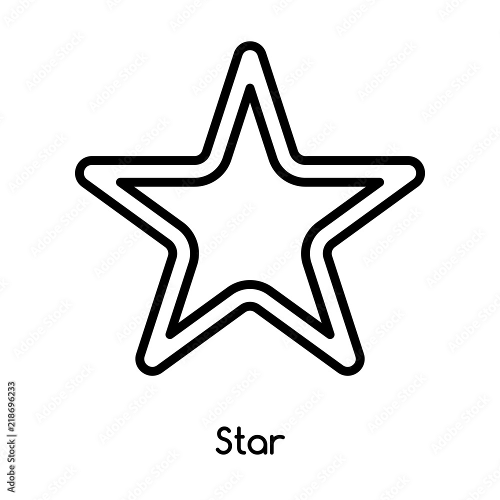 Star icon vector isolated on white background, Star sign , line or linear design elements in outline style Star icon vector isolated on white background, Star sign , line or linear design elements in outline style