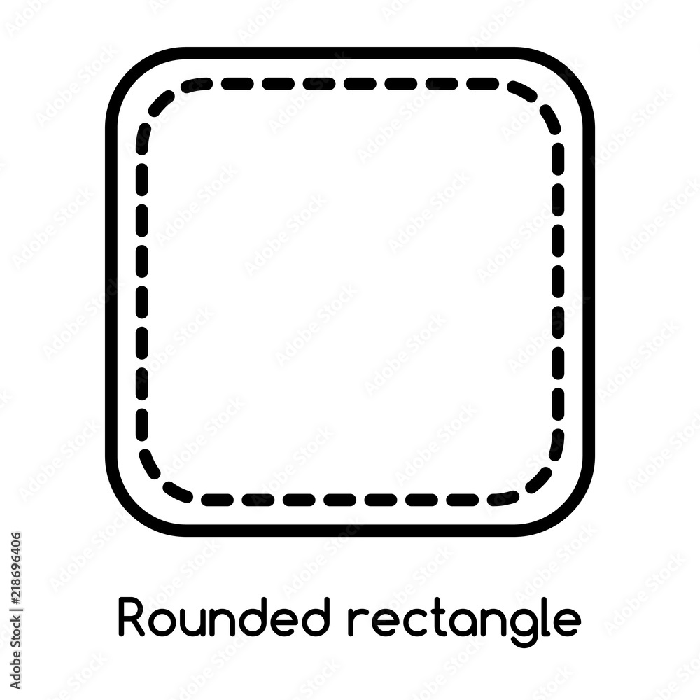 Rounded rectangle icon vector isolated on white background, Rounded rectangle sign , line or linear design elements in outline style Rounded rectangle icon vector isolated on white background, Rounded rectangle sign , line or linear design elements in outline style