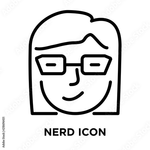 Nerd icon vector isolated on white background, Nerd sign , linear and stroke elements in outline style