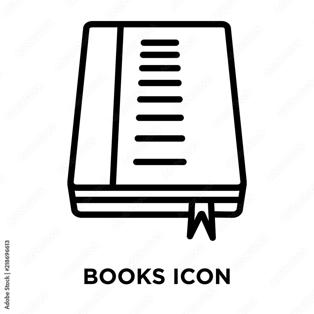 Books icon vector isolated on white background, Books sign , linear and stroke elements in outline style Books icon vector isolated on white background, Books sign , linear and stroke elements in outline style
