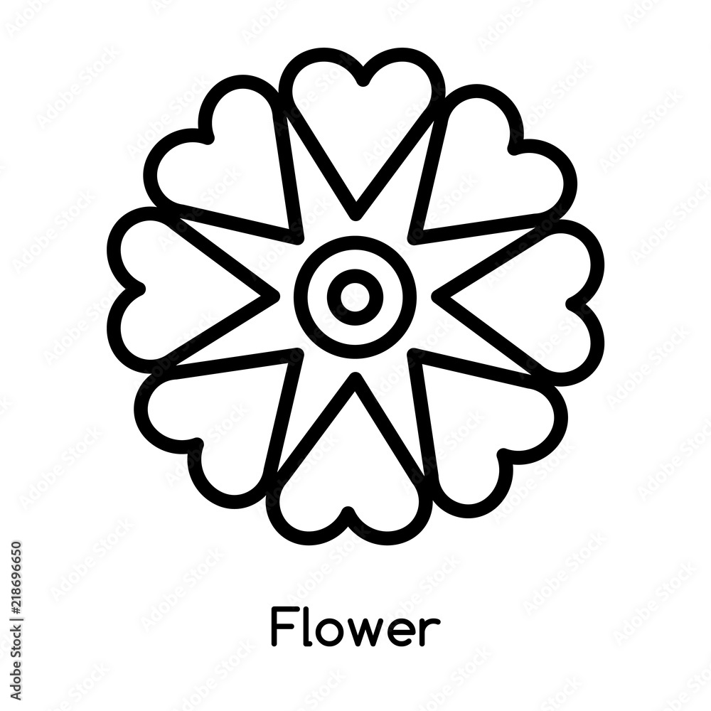 Flower icon vector isolated on white background, Flower sign , line or linear design elements in outline style Flower icon vector isolated on white background, Flower sign , line or linear design elements in outline style