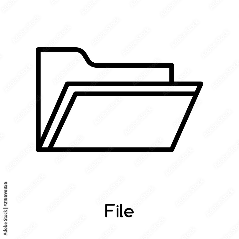 File icon vector isolated on white background, File sign , line or linear design elements in outline style File icon vector isolated on white background, File sign , line or linear design elements in outline style