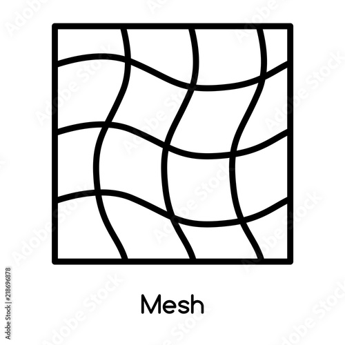 Mesh icon vector isolated on white background, Mesh sign , line or linear design elements in outline style