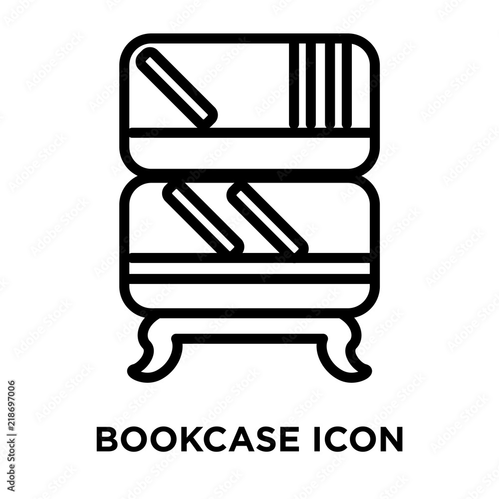 Bookcase icon vector isolated on white background, Bookcase sign , linear and stroke elements in outline style Bookcase icon vector isolated on white background, Bookcase sign , linear and stroke elements in outline style