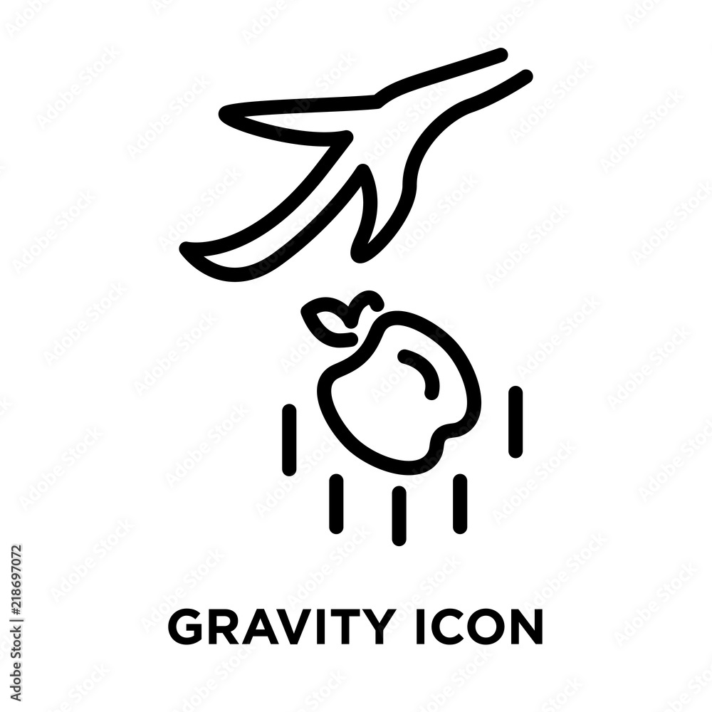 Gravity icon vector isolated on white background, Gravity sign