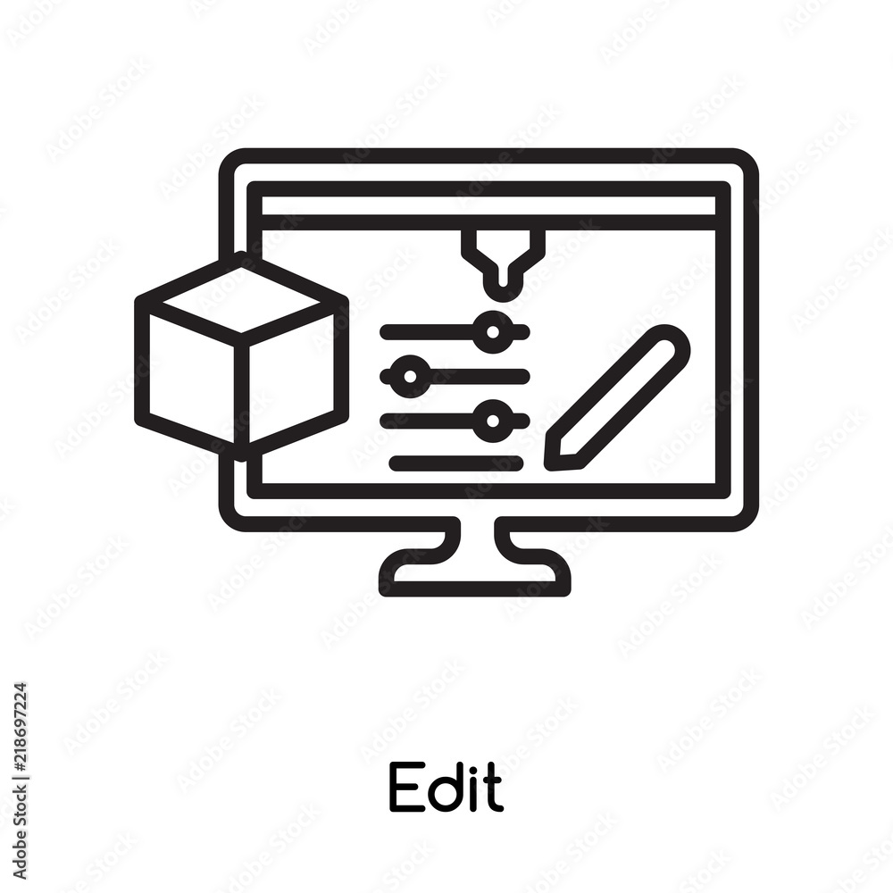 Edit icon vector isolated on white background, Edit sign , line or linear design elements in outline style Edit icon vector isolated on white background, Edit sign , line or linear design elements in outline style