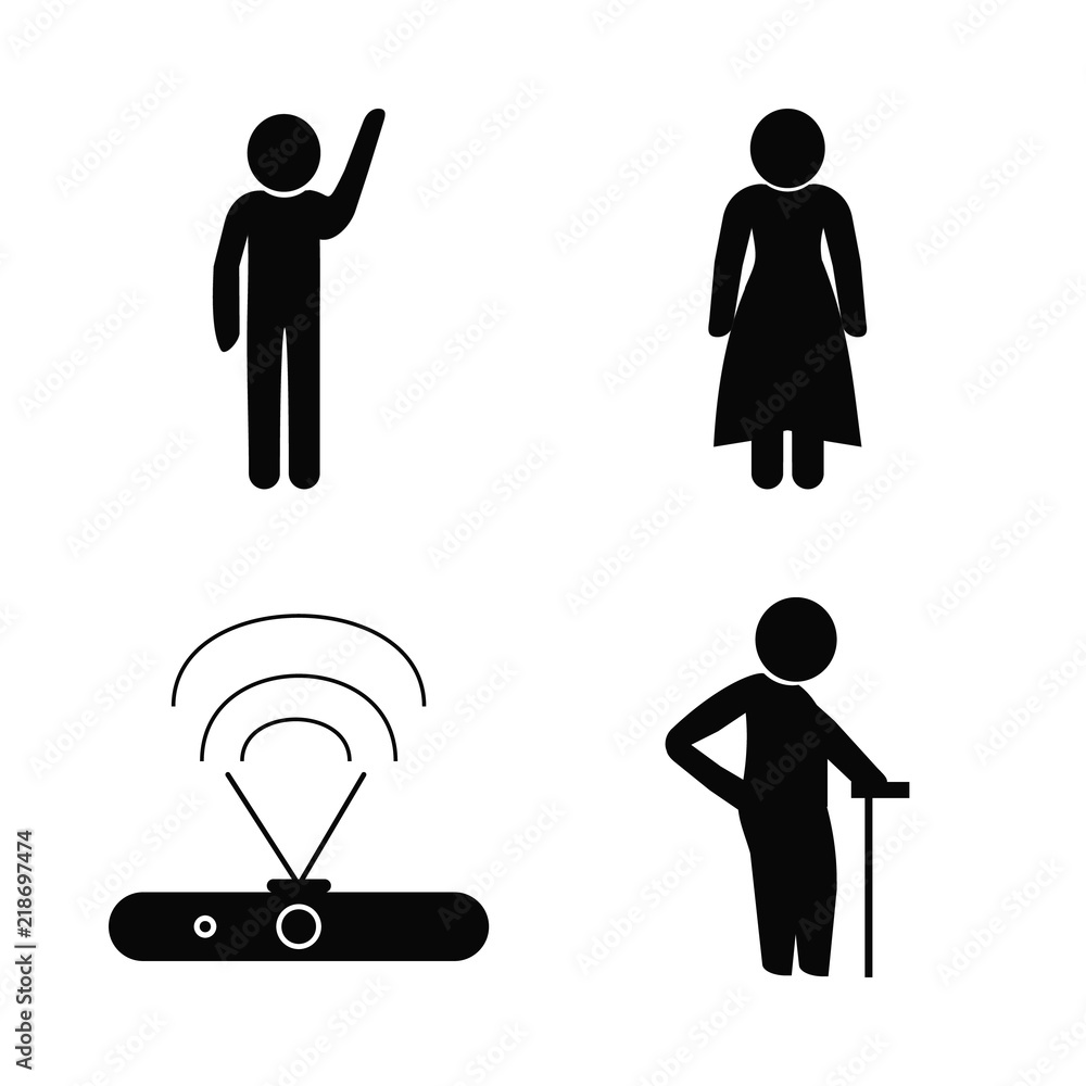 business vector icons set. wi fi, woman, invite and old man in this set business vector icons set. wi fi, woman, invite and old man in this set