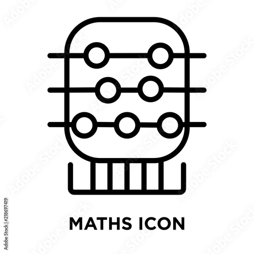 Maths icon vector isolated on white background, Maths sign , linear and stroke elements in outline style