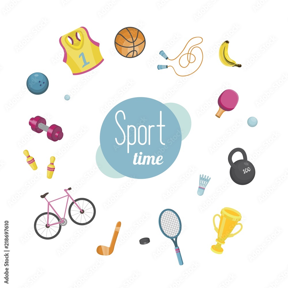 Badminton set sport equipment and accessories Vector Image