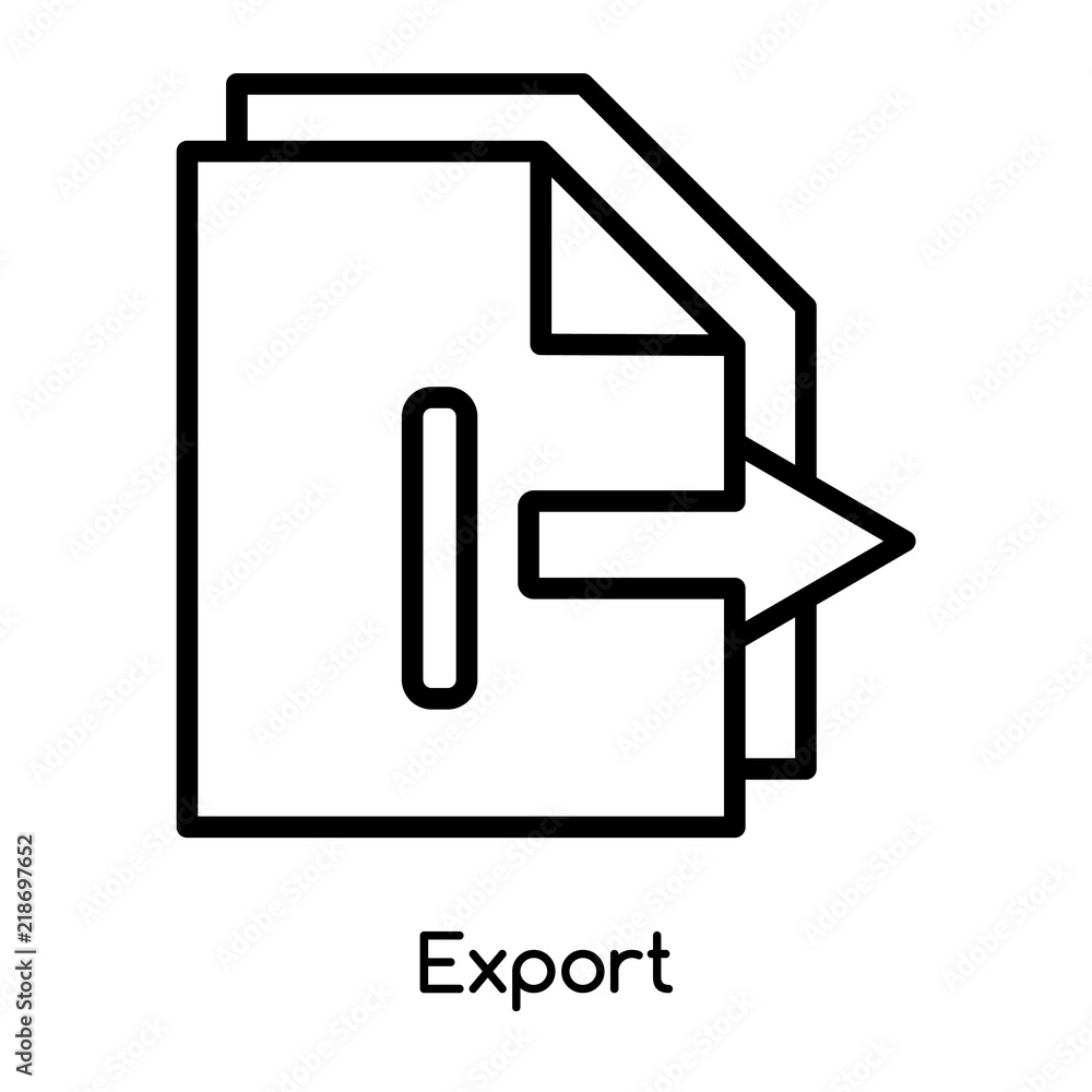 Export icon vector isolated on white background, Export sign , line or linear design elements in outline style Export icon vector isolated on white background, Export sign , line or linear design elements in outline style