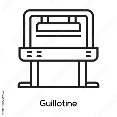 Guillotine icon vector isolated on white background, Guillotine sign , line or linear design elements in outline style