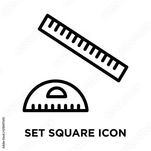 Set square icon vector isolated on white background, Set square sign , line and outline elements in linear style