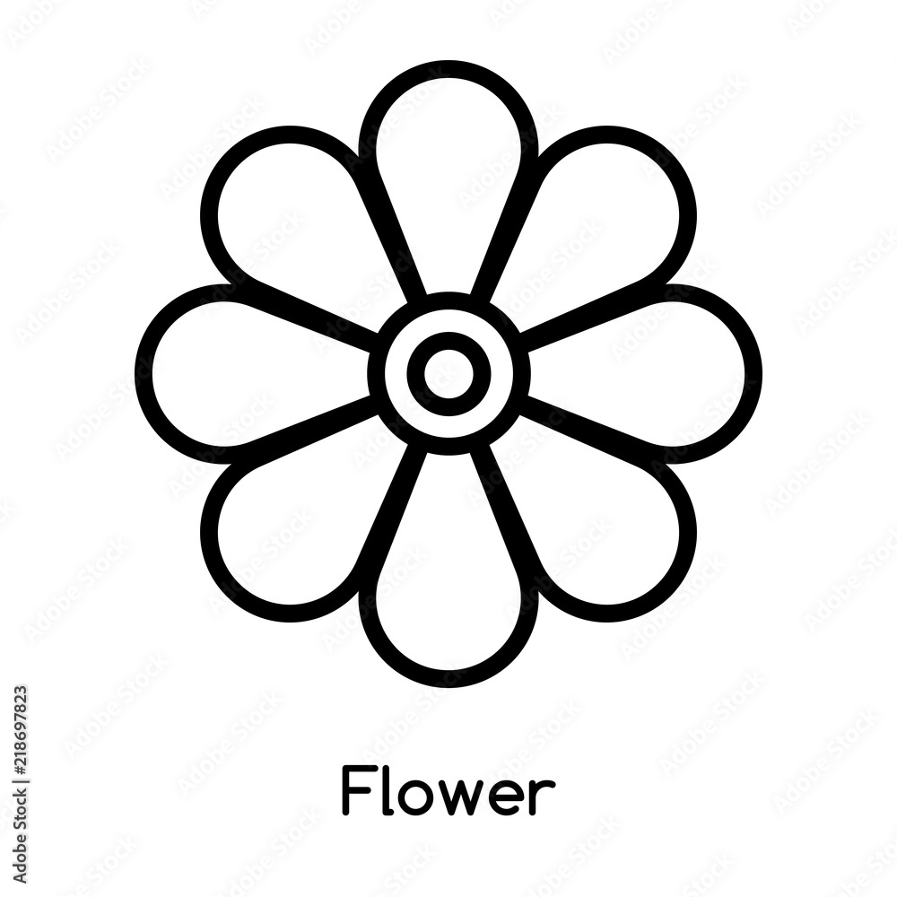 Flower icon vector isolated on white background, Flower sign , line or linear design elements in outline style Flower icon vector isolated on white background, Flower sign , line or linear design elements in outline style