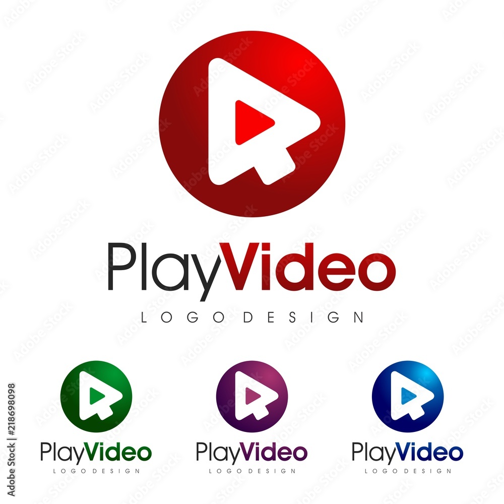 Click and Play Video Design Logo Template, Play Video Logo Design, Play Video Logo Icon Click and Play Video Design Logo Template, Play Video Logo Design, Play Video Logo Icon