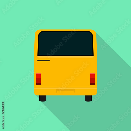 Back of school bus icon. Flat illustration of back of school bus vector icon for web design photo