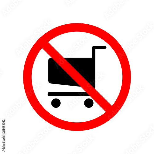 prohibited shopping trolley icon. Element of ptohibited sign for mobile concept and web apps. Sign of prohibited shopping trolley icon can be used for web and mobile