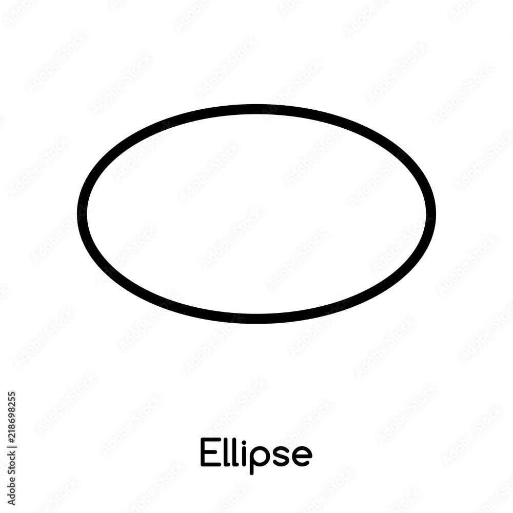 Ellipse icon vector isolated on white background, Ellipse sign , line or linear design elements in outline style Ellipse icon vector isolated on white background, Ellipse sign , line or linear design elements in outline style