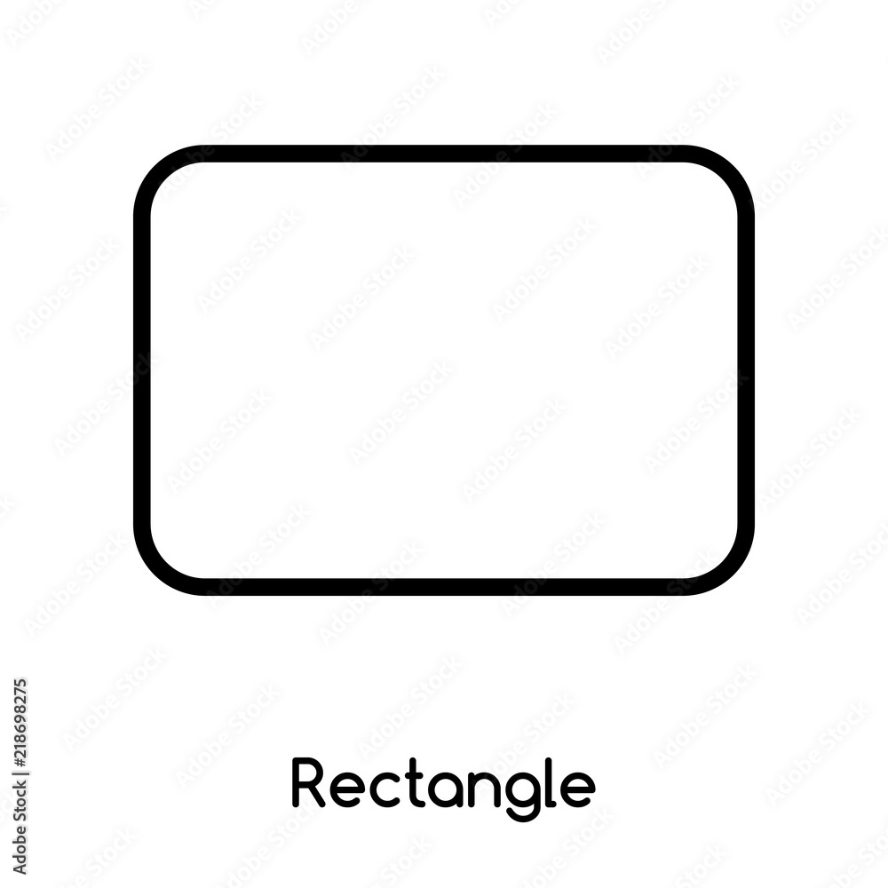 Rectangle icon vector isolated on white background, Rectangle sign , line  or linear design elements in outline style Stock Vector | Adobe Stock