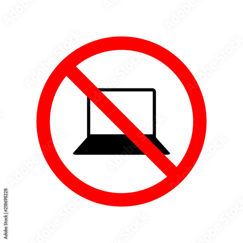 not allowed computer icon. Element of ptohibited sign for mobile concept and web apps. Sign of not allowed computer icon can be used for web and mobile
