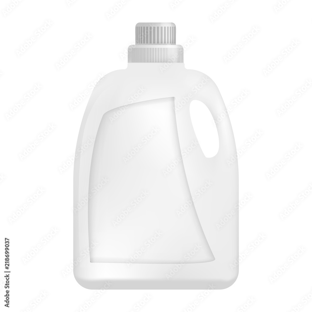 Plastic bottle of detergent mockup. Realistic illustration of plastic ...