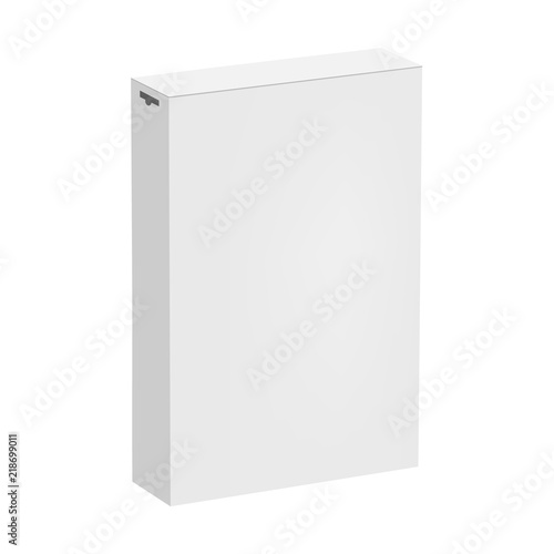 Detergent of carton pack mockup. Realistic illustration of detergent of carton pack vector mockup for web design isolated on white background
