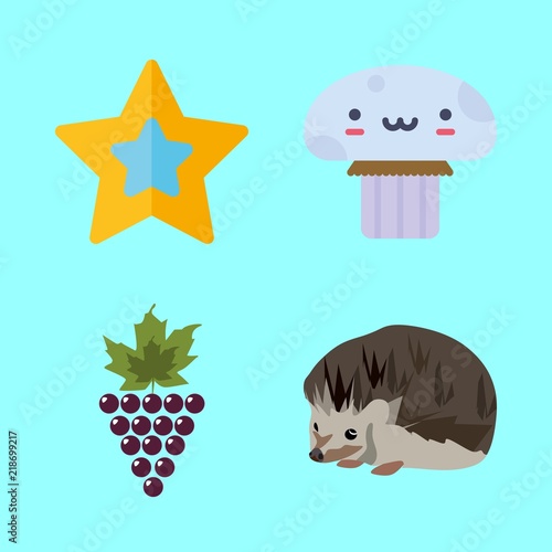 nature icons set. bright, grass, halved and fall graphic works